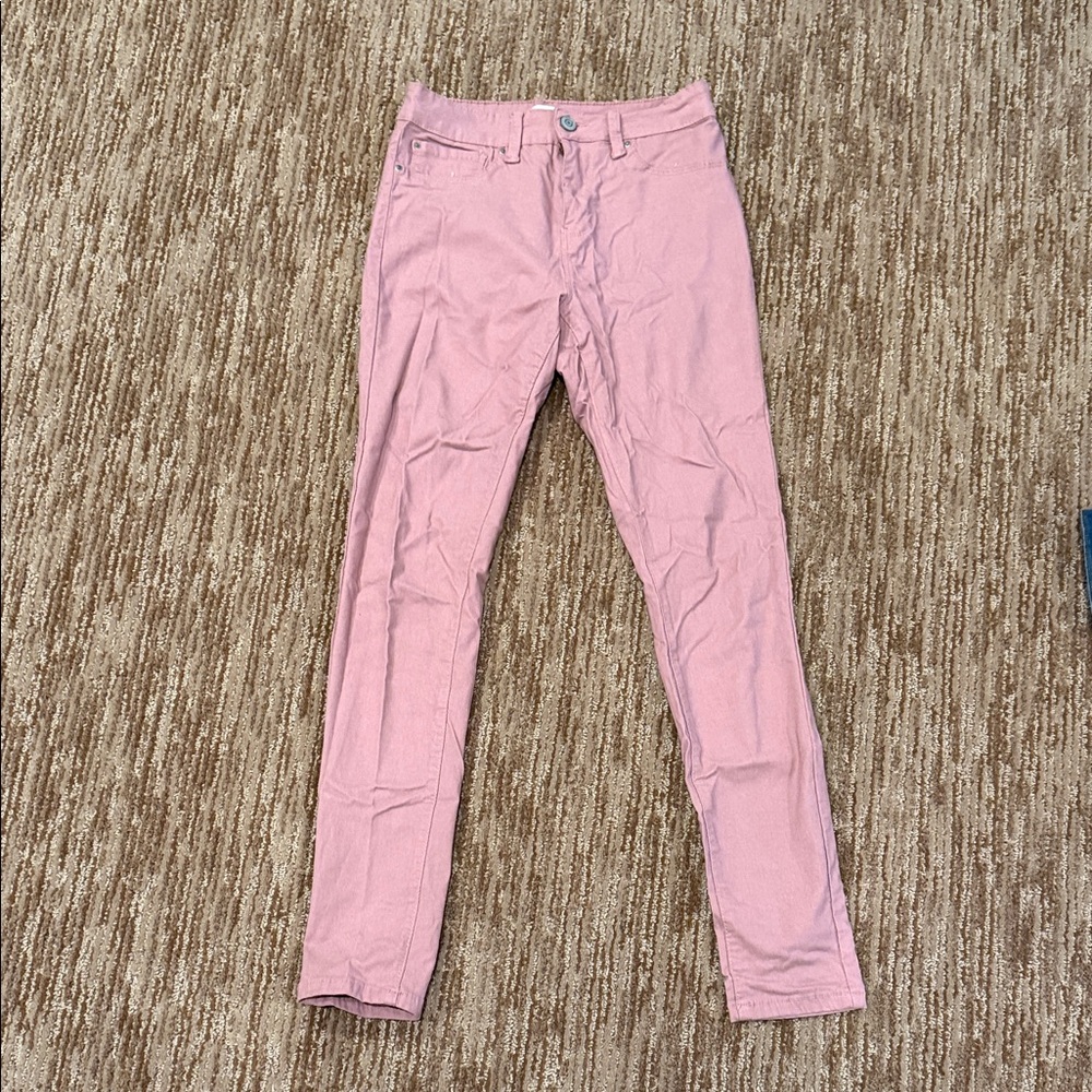 Pink High-Waist Skinny Pants